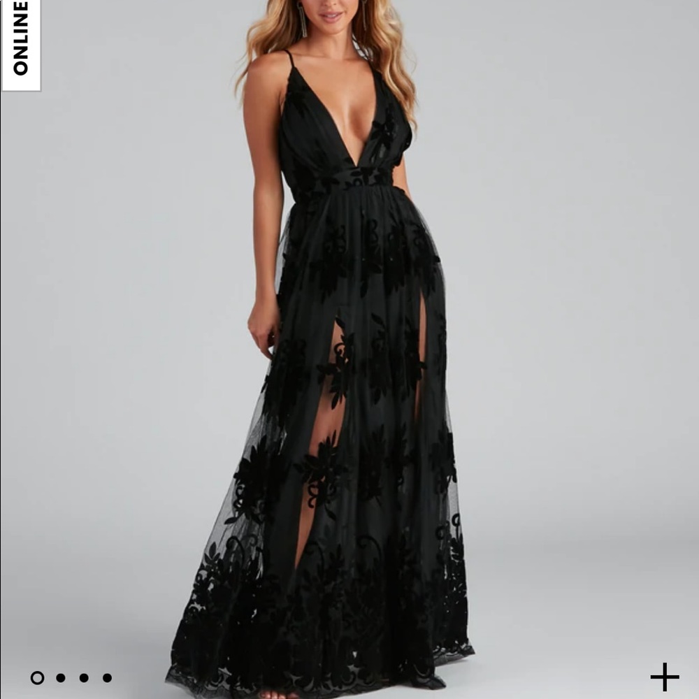 Black tulle dress